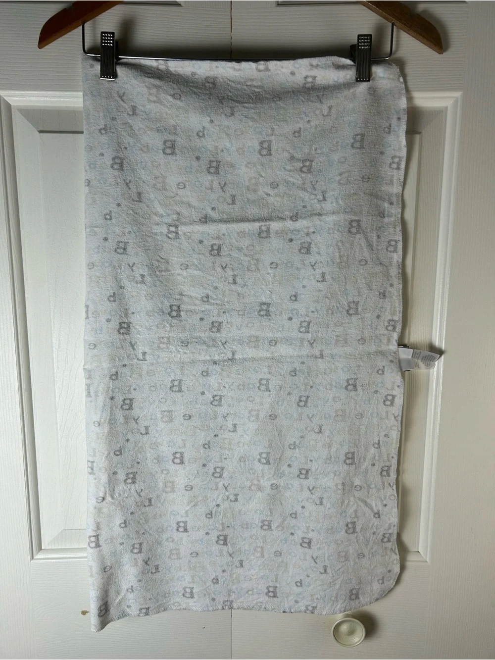 Just Born Baby Love Receiving Blanket Brown Polka Dots Flannel White Blue Green